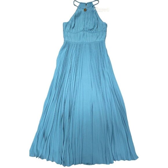 Jonathan Simkhai Sz 2 Midi Dress Blue Carli Halter Classic Minimalist Designer - Picture 5 of 8